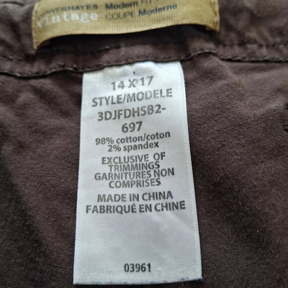 Denver Hayes Vintage Modern Fit Women's Bermuda Shorts Size 14 Brown Cotton - Picture 14 of 15